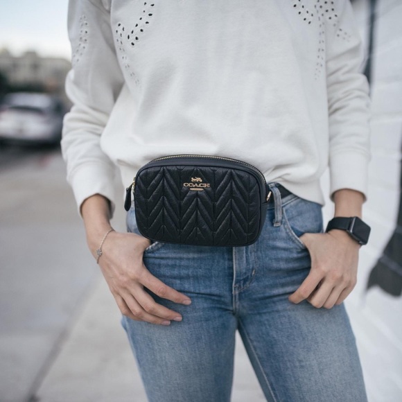 Coach Bags Coach Gathered Leather Quilted Belt Bag Black Poshmark